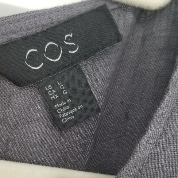 COS L - Charcoal Grey Linen Jumper/suit, Oversized, Wide Leg, Modern Minimalism - Picture 5 of 7